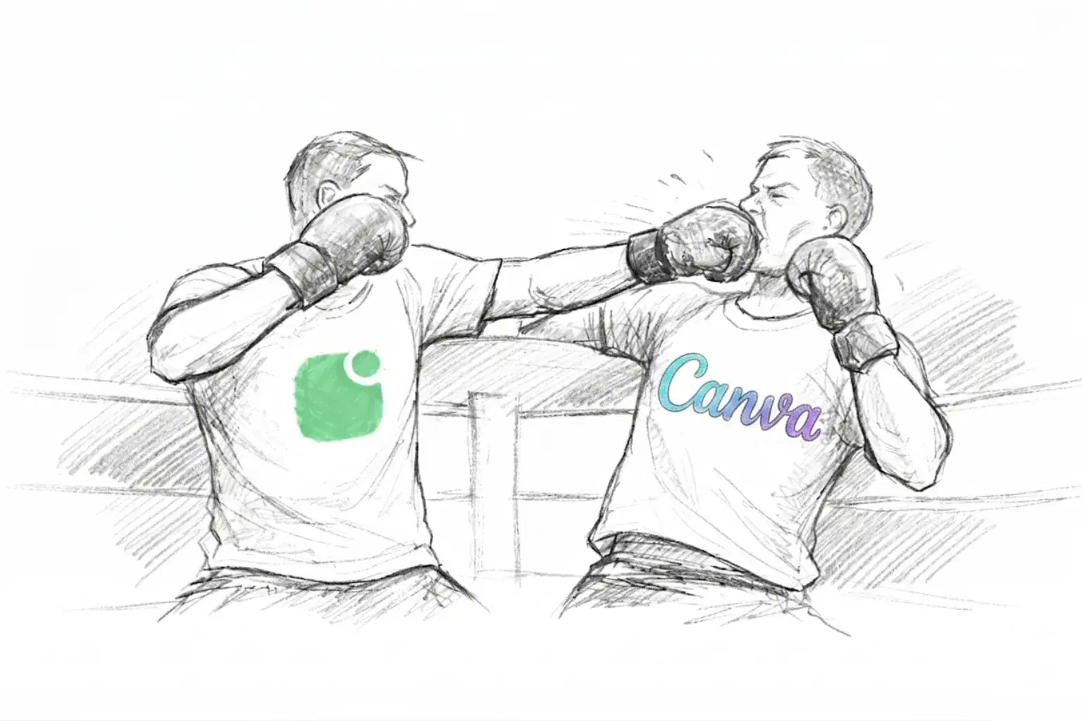 Illustrated comparison graphic for the Self vs Canva blog post.