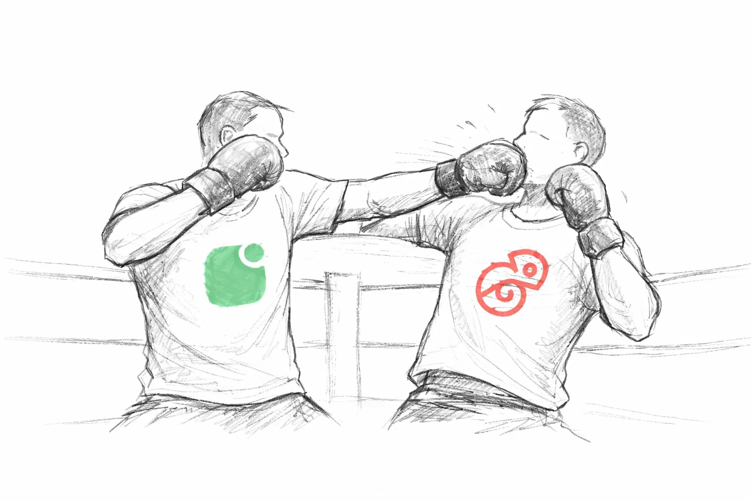 Illustrated comparison graphic for the Self vs Kickresume blog post.