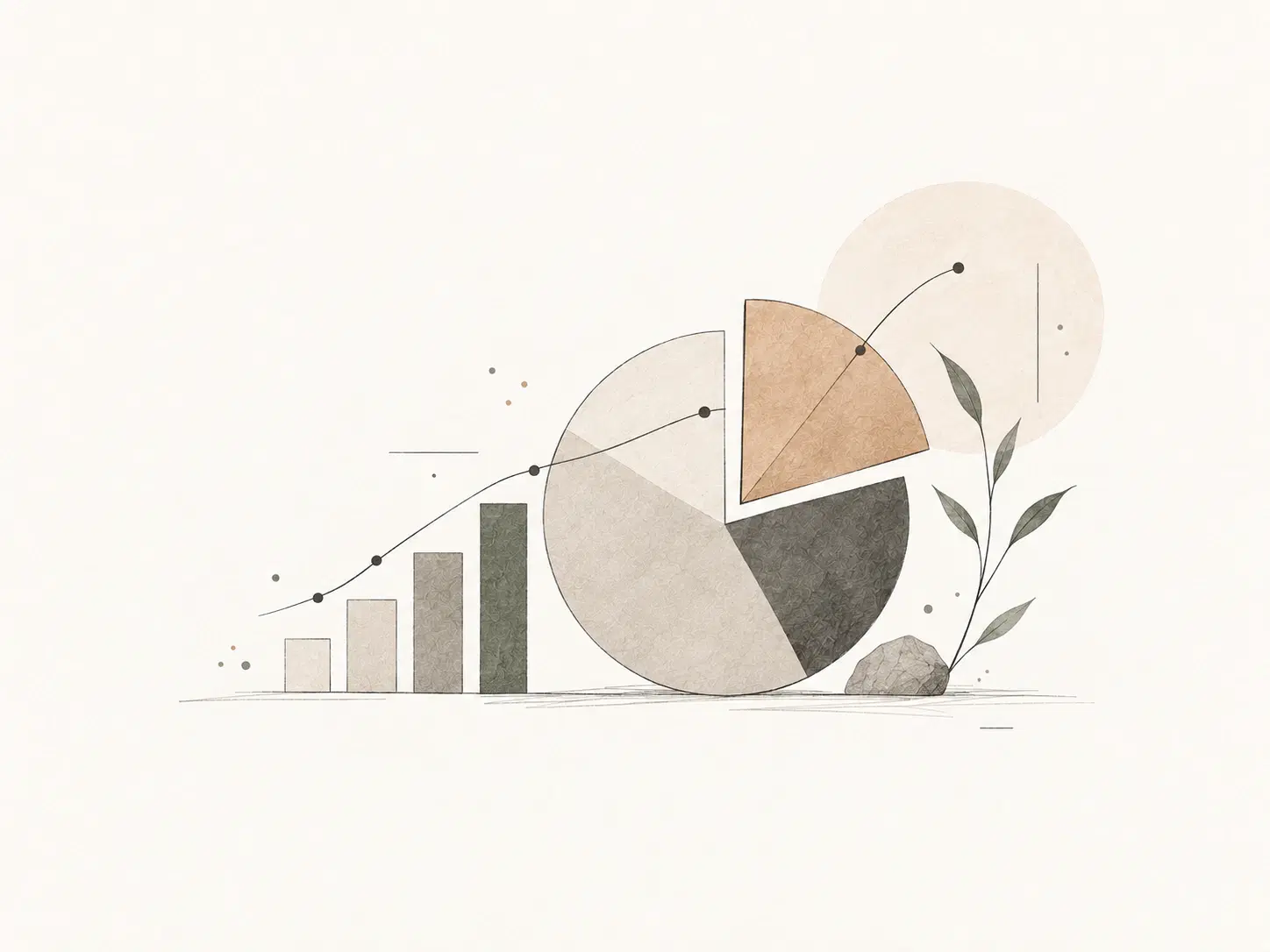 Pencil illustration of charts representing measurable professional results.