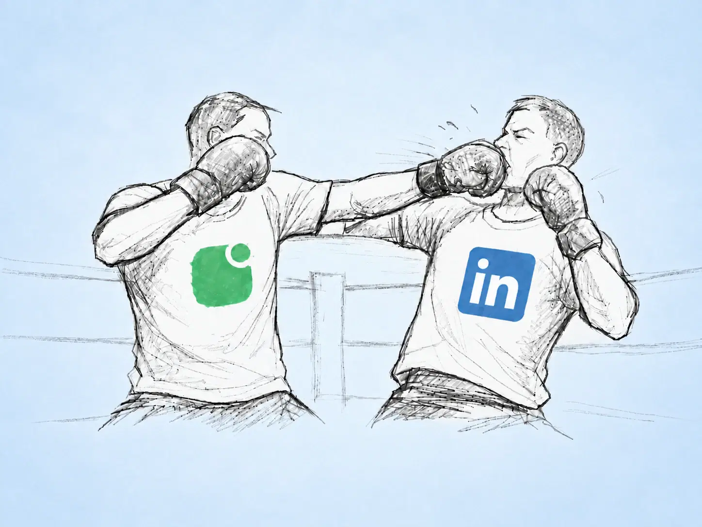 Ilustración comparativa de Self y LinkedIn para crear una web profesional independiente.