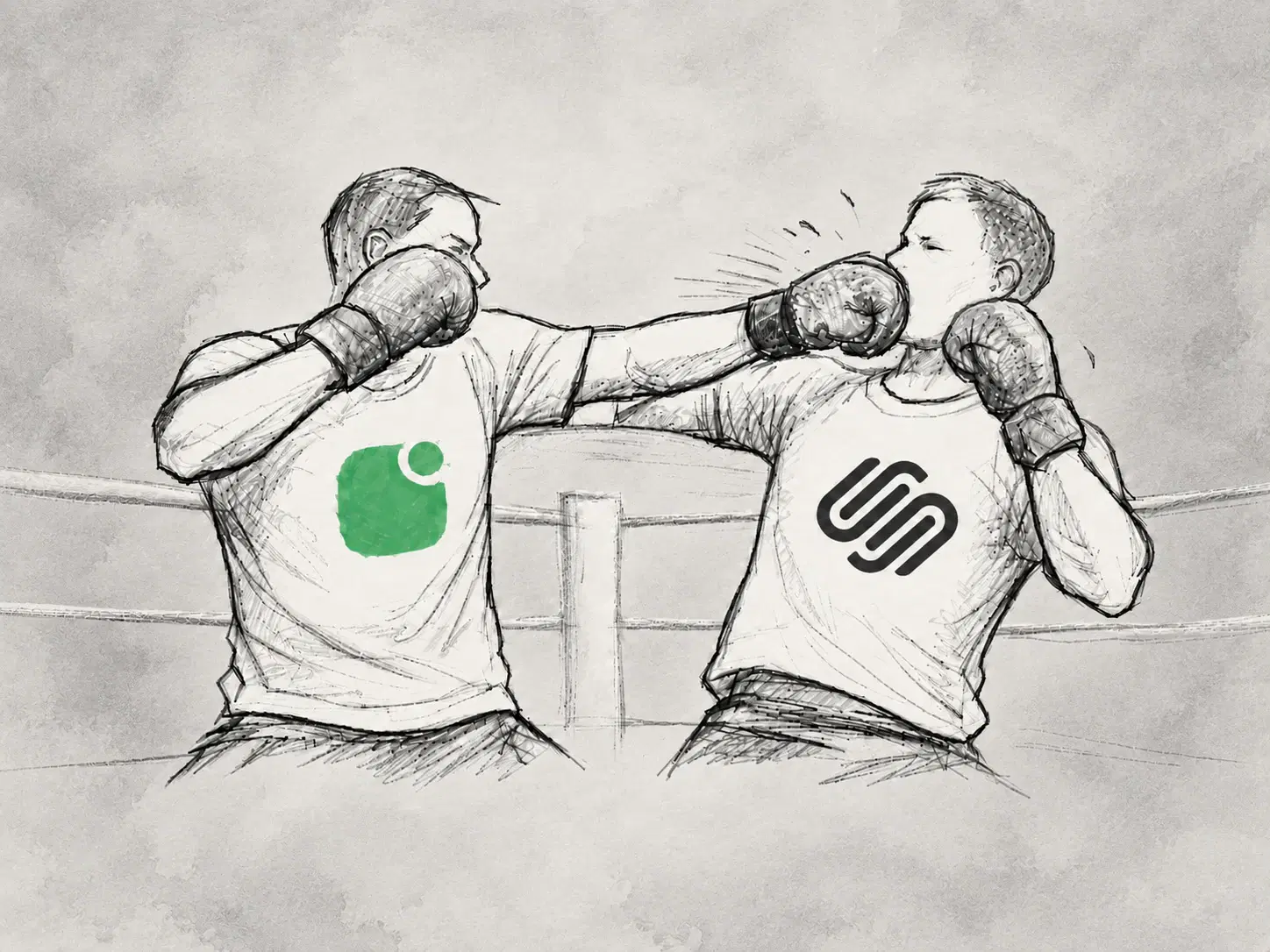 Illustrated comparison of Self and Squarespace for building a professional resume website.